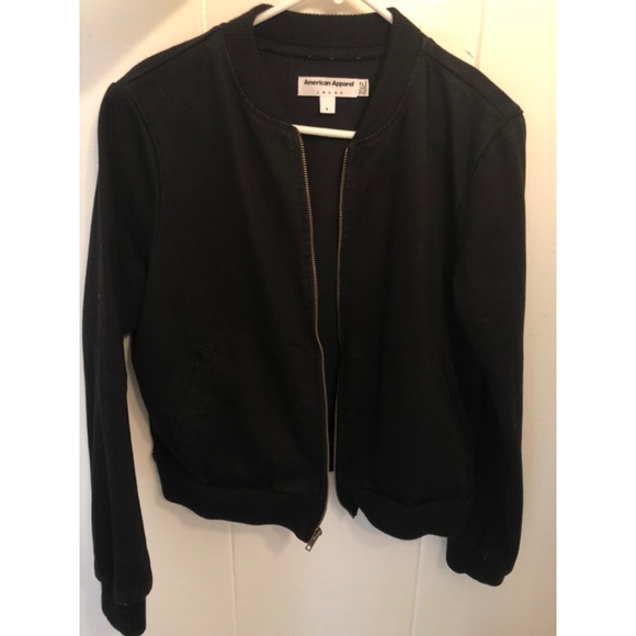 American Apparel Black Denim Bomber 
